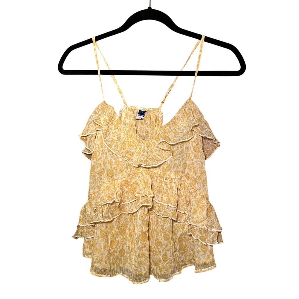 Yellow Ruffle Tank Top - New with Tags - Adjustable Straps